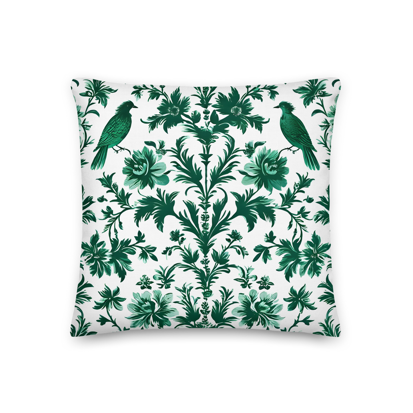 Decorative cushion with Toile de Jouy pattern