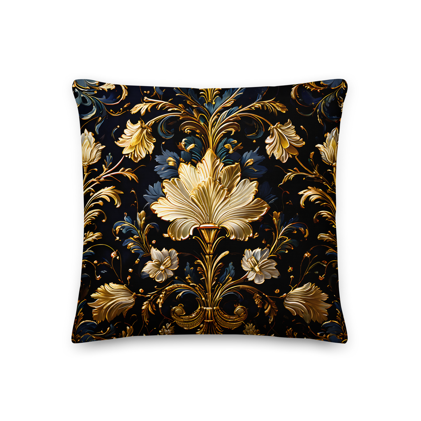 Decorative cushion with Venetian brocade pattern