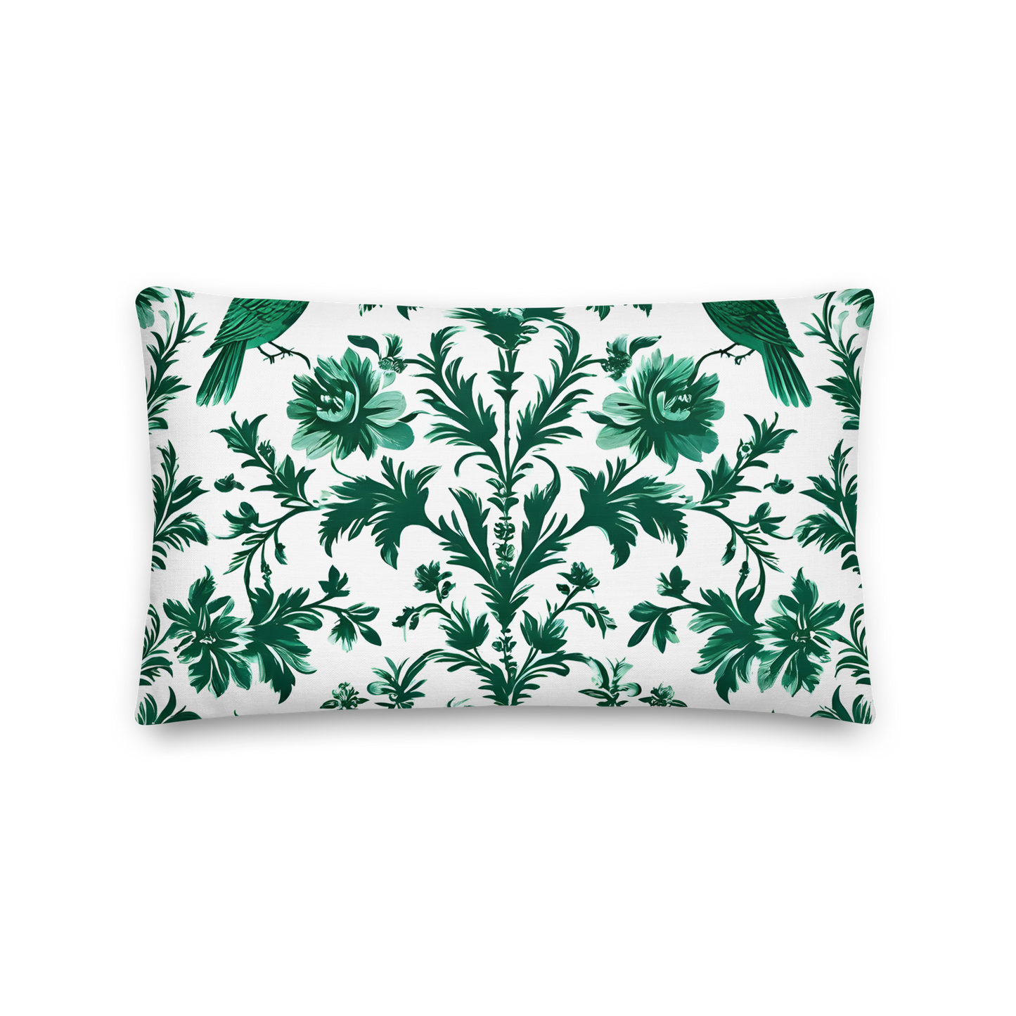 Decorative cushion with Toile de Jouy pattern