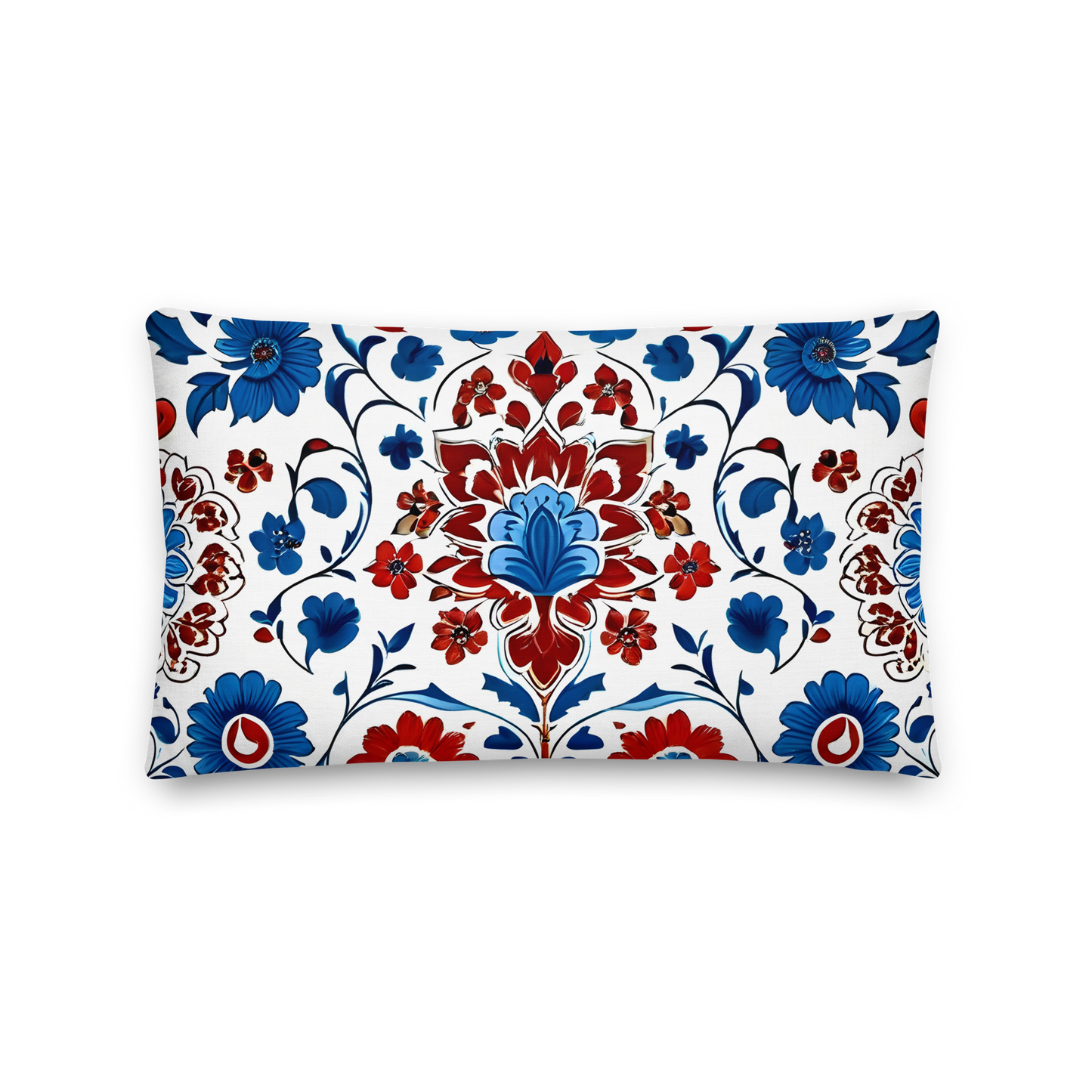 Decorative cushion with Turkish Iznik pattern