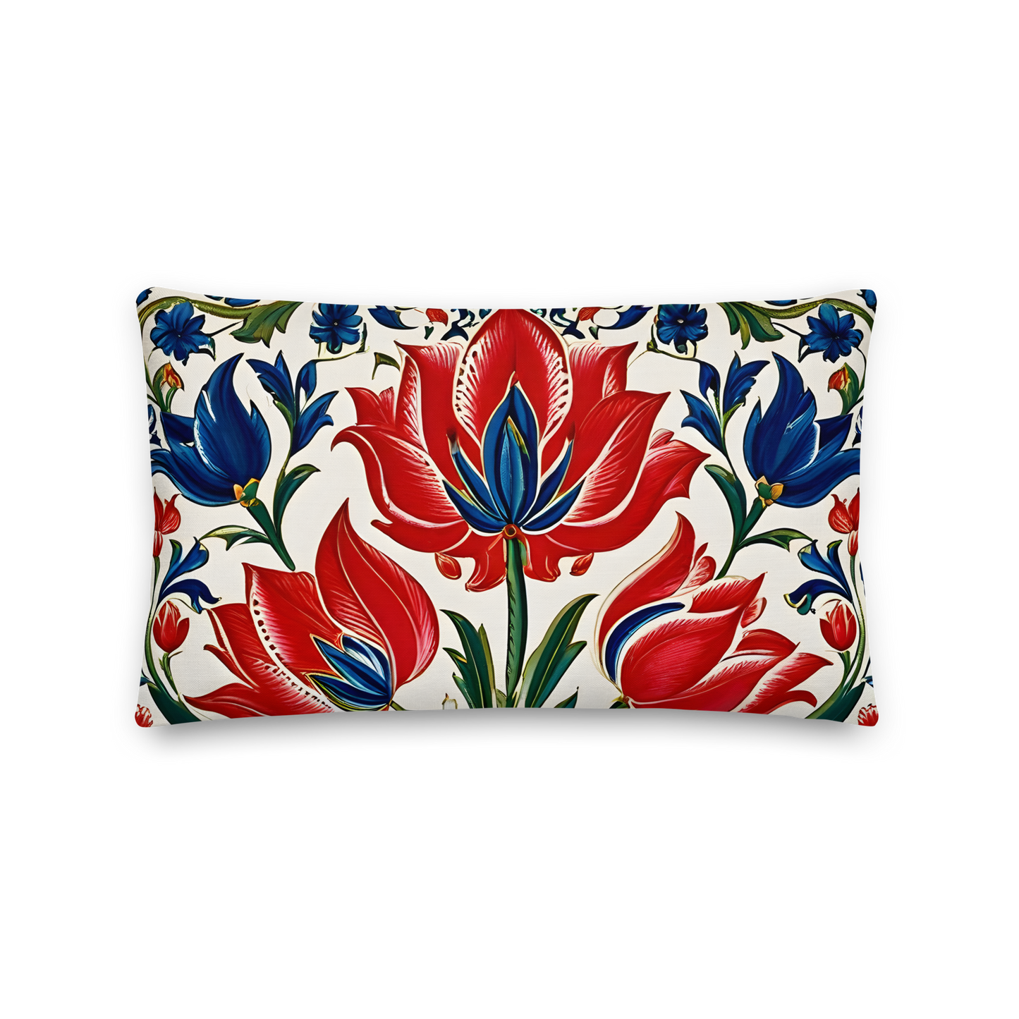 Decorative cushion with Turkish Iznik pattern