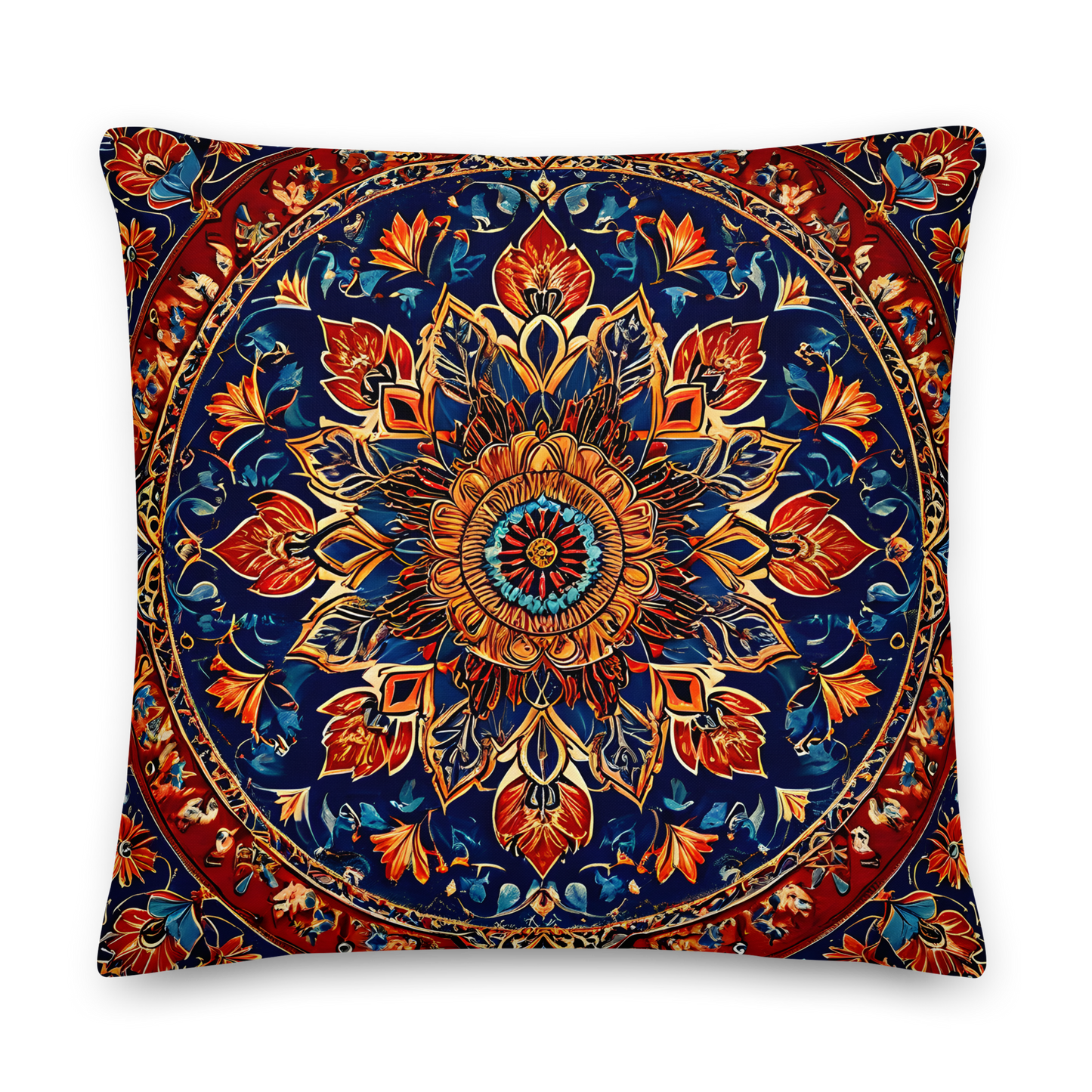 Decorative cushion with Persian medallion pattern