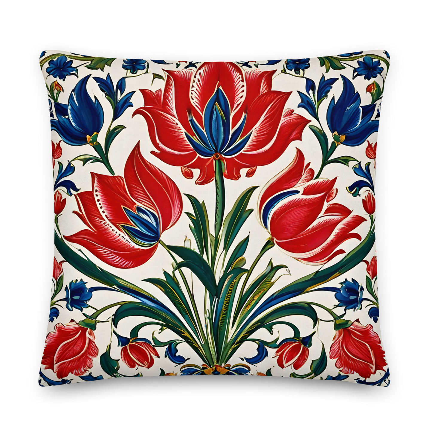 Decorative cushion with Turkish Iznik pattern