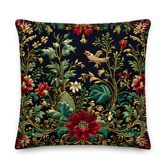 Decorative cushion with tapestry pattern