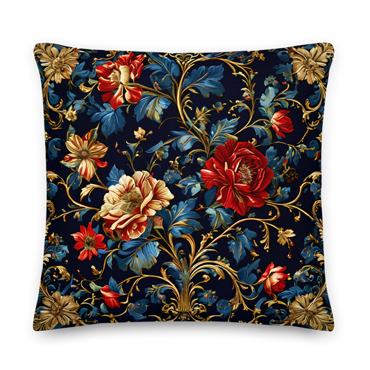 Decorative cushion with Renaissance floral pattern